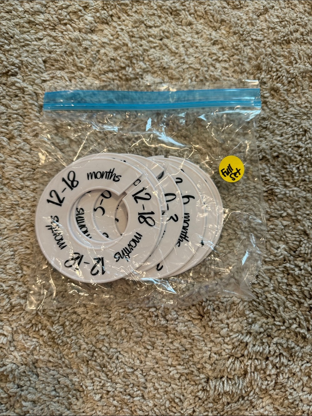 Full set clothing size dividers
